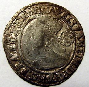1565 english silver six pence queen elizabeth 1st obv bust