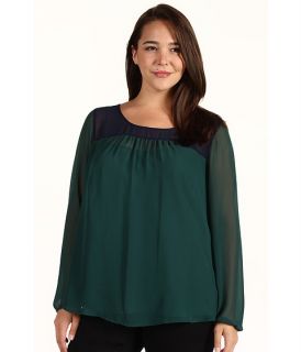 DKNYC Plus Size Plus Size L/S Colorblock Shirt    