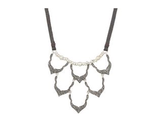lucky brand pave bib necklace on leather $ 43 99