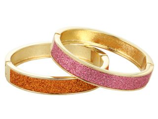 Betsey Johnson 60s Mod Glitter Duo Hinged Bangle Bracelet    
