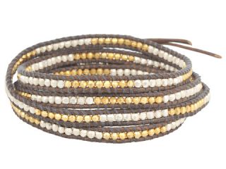 Chan Luu Mix Sterling Silver and Gold Vermeil Faceted Beads On Natural 