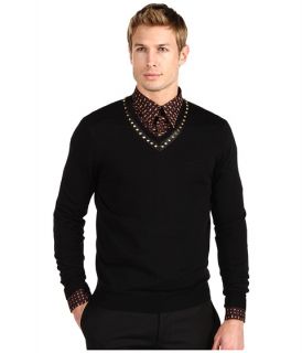 Versace Collection V Neck Sweater with Studded Trim $263.99 $595.00 