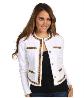MICHAEL Michael Kors Petite Baja Denim White Fray Jacket $210.00