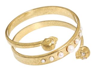 alexander mcqueen spiral twin and pearl bracelet $ 238 99