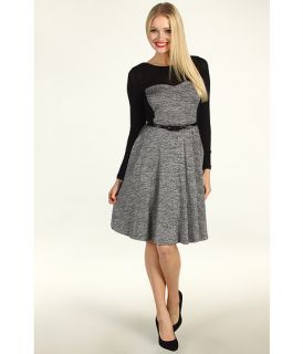 Suzi Chin for Maggy Boutique   L/S A Line Tweed Fit and Flare Dress