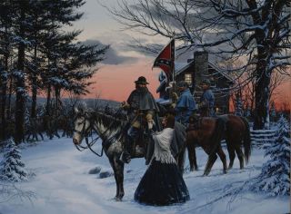  John Paul Strain Civil War Canvas General A P Hill and His Wife