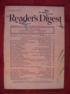 Readers Digest October 1945 Anthony Abbot John ONeill