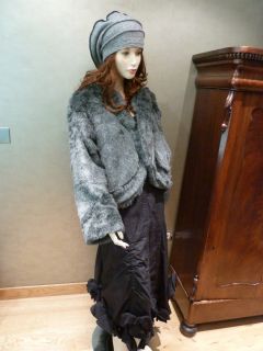 Sale Marc Abbas Lagenlook Grey Faux Fur Fully Lined Boxy Layering 