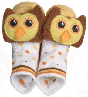 Rattle Socks Owl Yellow by Stephan Baby BRAND NEW
