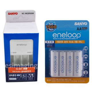   ENELOOP Quick BATTERY Charger 4PACK AA RECHARGEABLE Batteries 2000 mAh