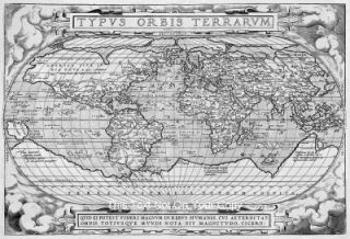 Abraham Ortelius Repro Vintage Antique World Map Print