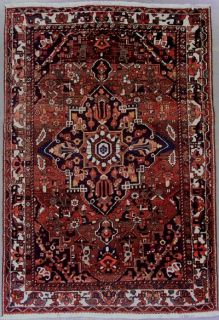   Persian Bakhtiari Hand Knotted Wool Area Rug Carpet w Abrash