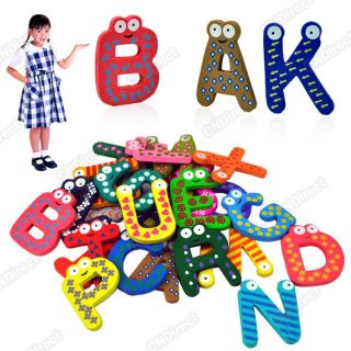 Fridge Wooden Magnet Baby Child Toy A Z ABC Educational Alphabet New 
