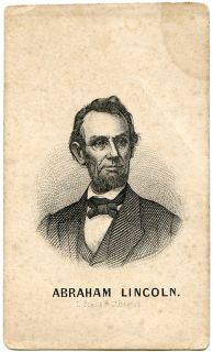 Abraham Lincoln 1860s Pocket Engraving by L Prang Co Boston CDV