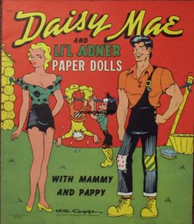 Vintage Uncut 1951 Daisy Mae LiL Abner Paper Dolls 1 Repro Orig Size 