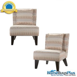 Set of 2 Sybilla Armless Accent Chairs with Pillows Living Room 