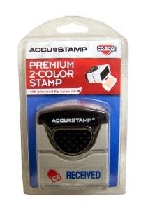 Received Accu Stamp 2 Color Pre Inked Rubber Stamp