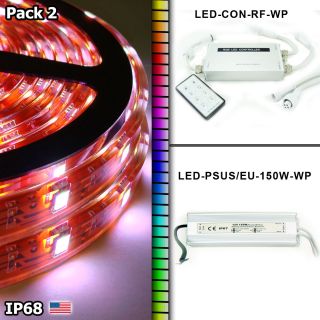 sirs e LED RGB PK2 5050 SMD RGB LED Waterproof Strip RF Kit,10m 32.8ft 
