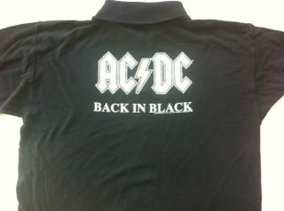 AC DC Back in Black Concert Polo Shirt XL New