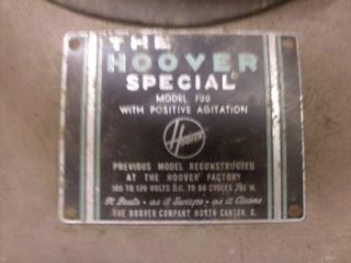 Vintage Hoover Special Vacuum Cleaner Model 700 with Positive 