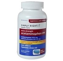 Acetaminophen PM 500 Caplets Extra Strength Sleeping Pills Simply 