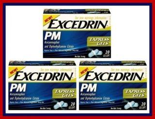 EXCEDRIN PM EXPRESS GELS (60 GELCAPS)   Exp 2012