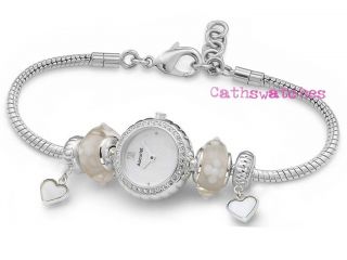 Accurist Ladies Sterling Silver Charmed Watch SL1405 (Precious) Heart 