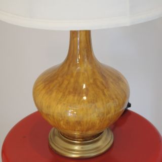 Vintage Mustard Yellow Ceramic Table Lamp Price REDUCED