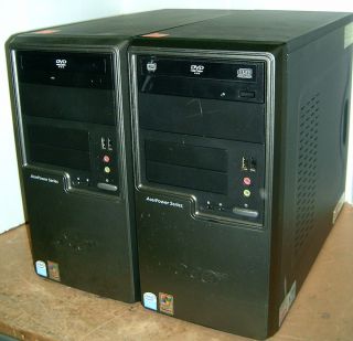 Lot of 2 Acer Power Series S285 Towers 3 2 3 33GHz 1GB 80GB