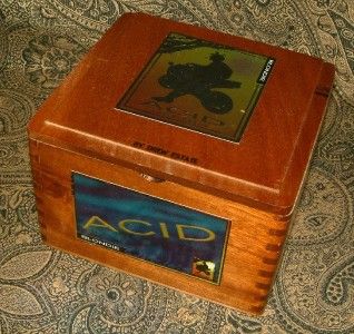   collection of five heavy wooden cigar boxes from acid several sizes