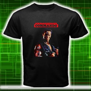    ARNOLD SCHWARZENEGGER Commando Action Movie Black T Shirt Size S XL