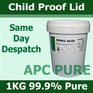 Boric Acid 1kg Ultrapure 99.9% Supplied in Plastic Bucket Outer Bagged 