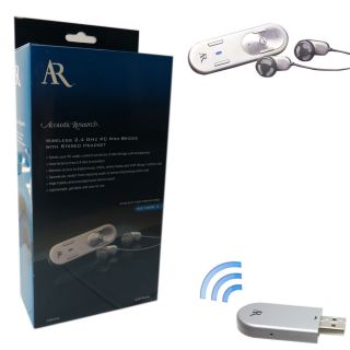 New Acoustic Research 2 4GHz Wireless Earbuds with USB Transmitter 