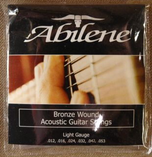 Pak of Abilene Acoustic Guitar Strings Light Gauge