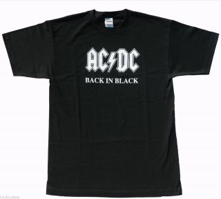 AC DC Back in Black Mens Black T Shirt s M L XL 2XL 3XL Classic Rock 