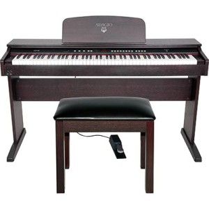 Adagio 88 Key Satin Rosewood Digital Upright Piano Includes Bench and 