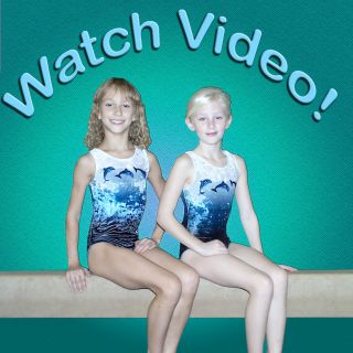 Girls Gymnastics Leotard Child 4 FLIP CL Activewear Blue shades White 