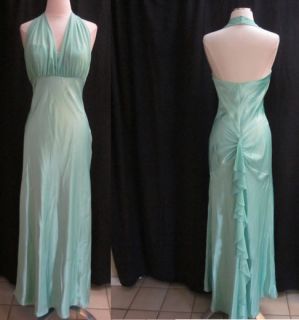 BETSY ADAM BY LINDA BERNELL FORMAL GOWN WEDDING PROM GREEN DRESS SIZE 