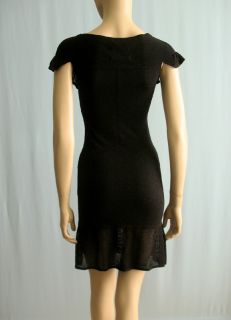 Zac Posen for Target Black Pointelle Stretch Knit Bodycon Dress XS 