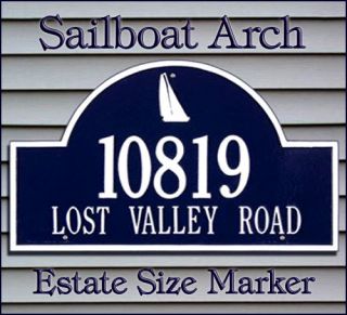 Our Sailboat Arch Estate Size Address Plaque will add a 