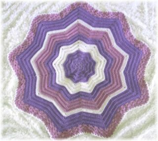 Round Adelina Rose Ripple Baby Afghan Crochet Pattern