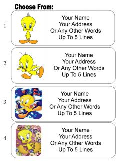 30 Tweety Bird Personalized Address Labels