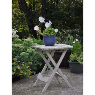 Adams Manufacturing Beige Quik Fold Resin Outdoor Side Table
