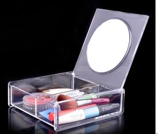 Acrylic Cosmetic Mirror Box Storage Cosmetic Organizer Makeup Case 
