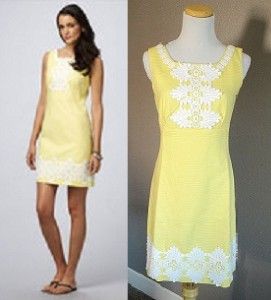 New Lilly Pulitzer Adelson Shift Jacquard Dress Yellow 4 6 10 s M L 