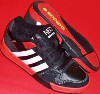 New Mens Adidas Neo Cup Black White Red Sneakers Comfort Casual Shoes 