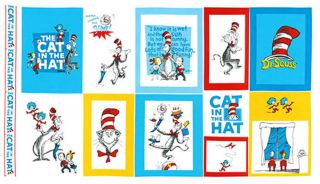   Cat in The Hat Celebration Ade 10798 203 Fabric Panel Kaufman
