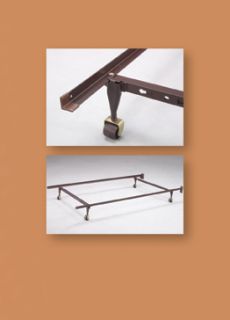 Adjustable Metal Twin Full Queen Bed Frame With Rug Rollers & Locking 
