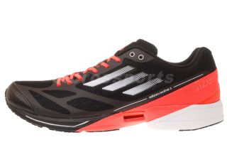 Adidas Adizero Feather 2 M Black Infrared Sprint Web Mens Running 