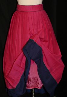 Admont Pink Blue Gorsuch Wool Linen Austria Women Pleated Long Suit 